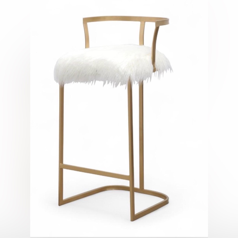 Elegant White and Gold Bar Stool